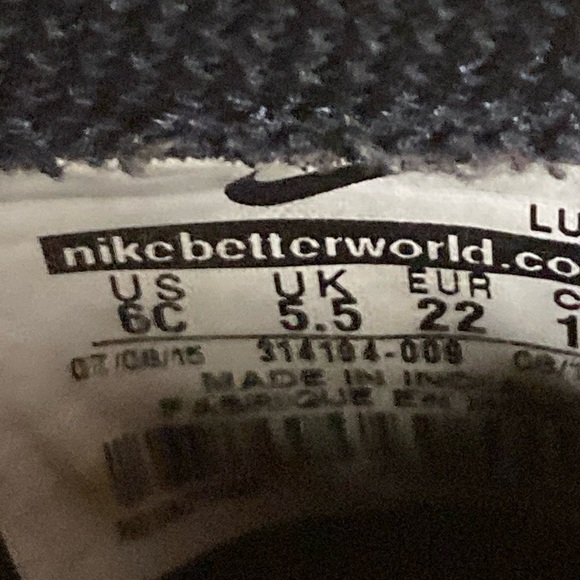 Nike Air Force 1 TD Low 314194-001 Black sneakers size 6c - Picture 6 of 7